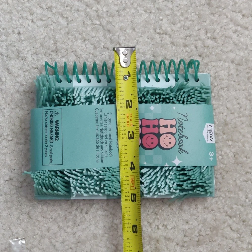 Lot of 7 Teal Green shaggy sensory silicone-textured journals Educational Y2K